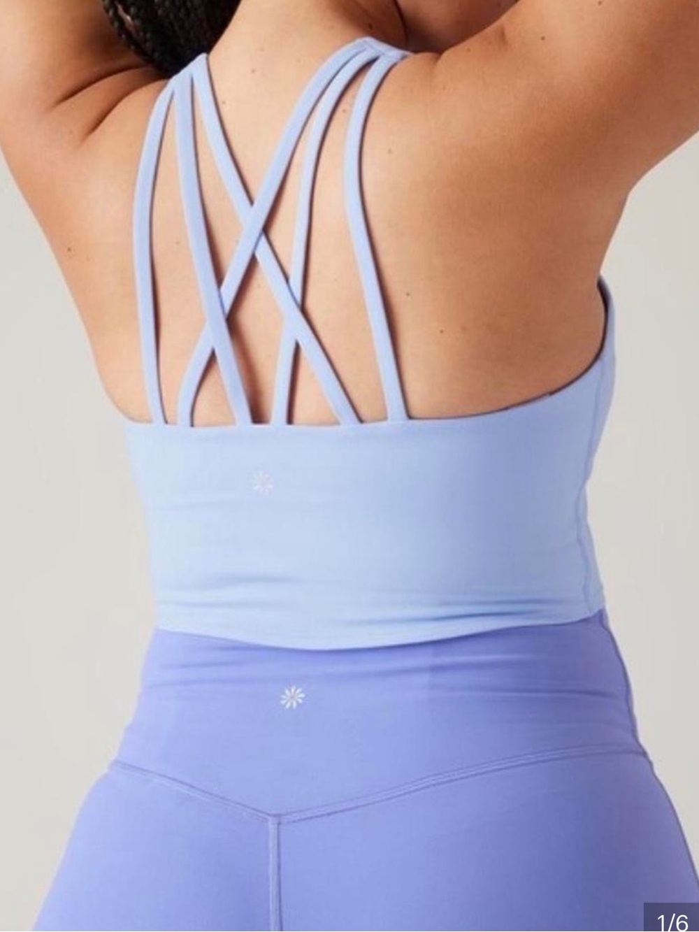 Athleta Light Blue & Lavender Strappy Sports Bra